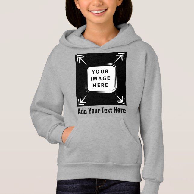 Mädchen Kleidung Bild Fotovorlage hinzufügen Mädch Hoodie (Vorderseite)