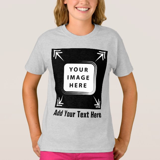 Mädchen Kleidung Bild Fotovorlage hinzufügen Mädch T-Shirt (Vorderseite)