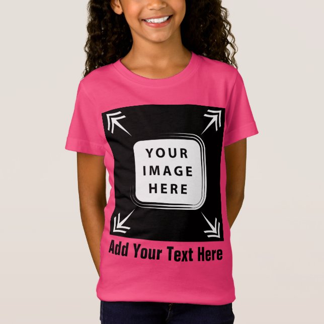 Mädchen Kleidung Bild Fotovorlage hinzufügen Mädch T-Shirt (Vorderseite)