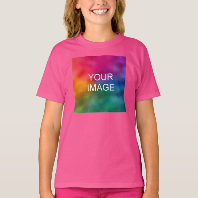 Mädchen Kleidung hinzufügen Bild Wow rosa Vorlage  T-Shirt (Vorderseite)