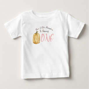 Mädchen Kleines Kürbis Geburtstags T-Shirt Editier