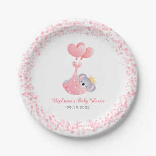 Mädchen Koala Bär Rosa Baby-Party Pappteller