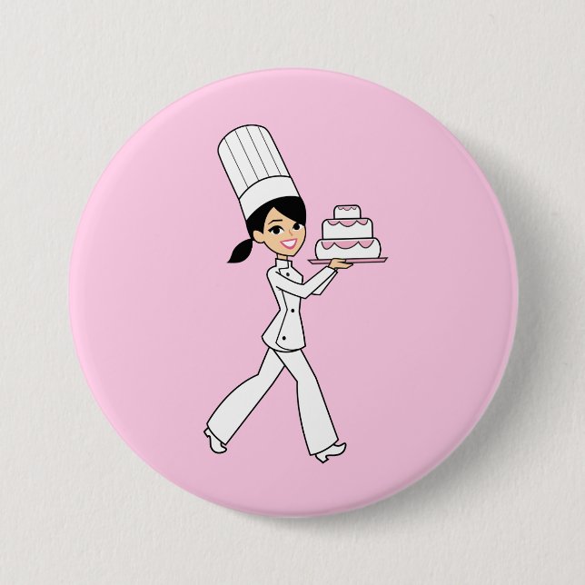 Mädchen-Kochs-Druck Button (Vorderseite)