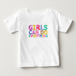 Mädchen können alles Motivations-Tochter Baby T-shirt