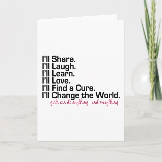 Mädchen können alles tun (Mädchen Power) Karte (Vorderseite)