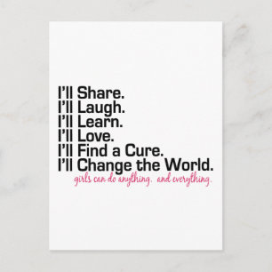 Mädchen können alles tun (Mädchen Power) Postkarte