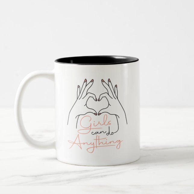 Mädchen können alles tun zweifarbige tasse (Links)