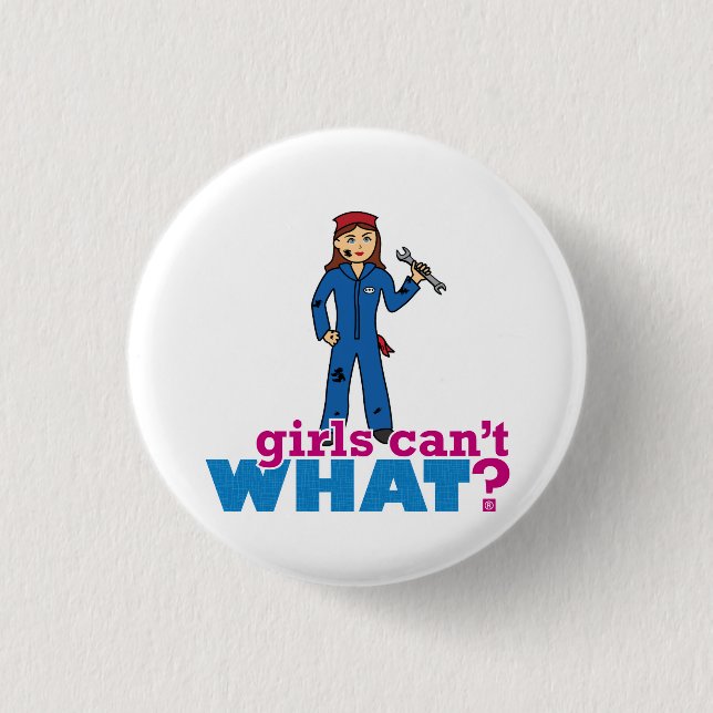  Mädchen können nicht was? Benutzerdefinierte Desi Button (Vorderseite)