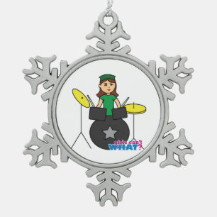  Mädchen können nicht was? Benutzerdefiniertes D Schneeflocken Zinn-Ornament
