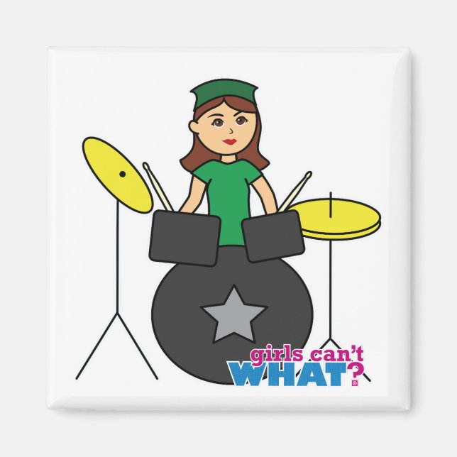 Mädchen können nicht was? Benutzerdefiniertes Desi Magnet (Vorne)