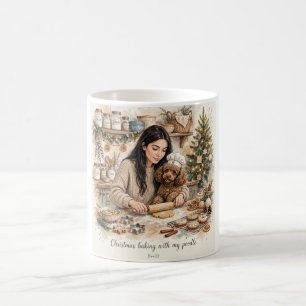 Mädchen küsst Poodle-Welpe – Poodle-Mama Kaffeetasse