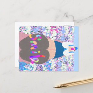 Mädchen lächeln feiertagspostkarte