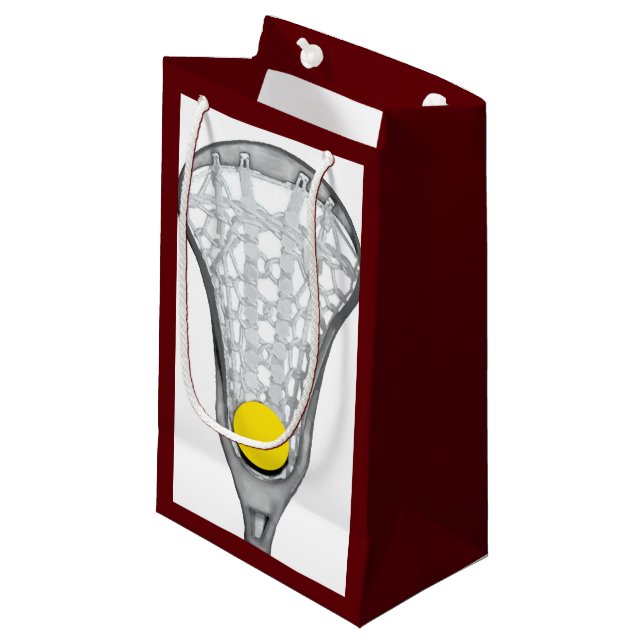 Mädchen Lacrosse Maroon Kleine Geschenktüte (Vorderseite Schrägansicht)