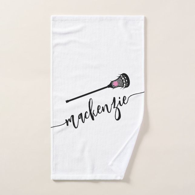Mädchen Lacrosse Personalisiert Name Sporthandtuch Handtuch (Handtuch)