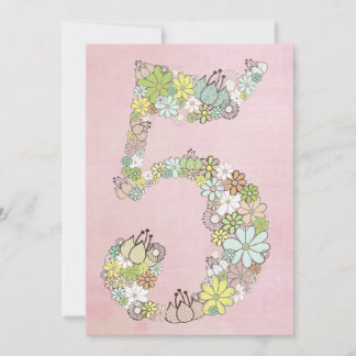 Mädchen-laden 5. Geburtstags-Party-Gewohnheit Einladung