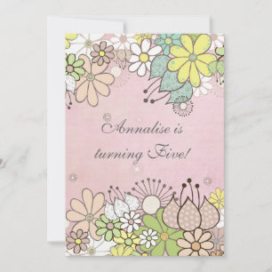 Mädchen-laden rosa Geburtstags-Party-Gewohnheit Einladung