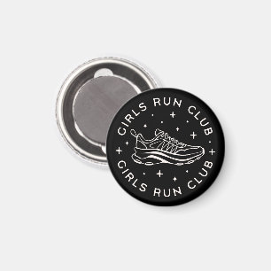Mädchen laufen Club Retroästhesie schwarz laufen Magnet