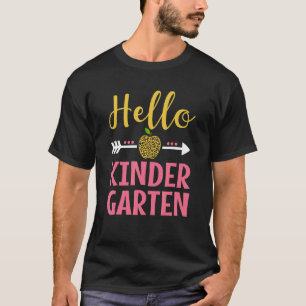 Mädchen Lehrer Leopard Cute Hallo Kindergarten T-Shirt