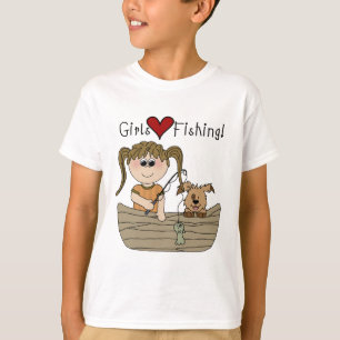 Mädchen-Liebe-Fischerei T-Shirt