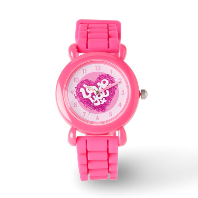 Mädchen Liebe Herzmuskeluhr Armbanduhr (Vorderseite)