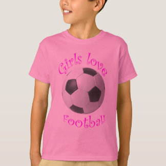 Mädchen-Liebefußball-Kunstgeschenke T-Shirt