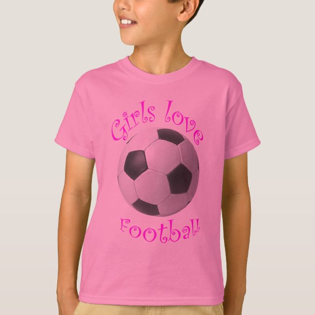 Mädchen-Liebefußball-Kunstgeschenke T-Shirt (Vorderseite)