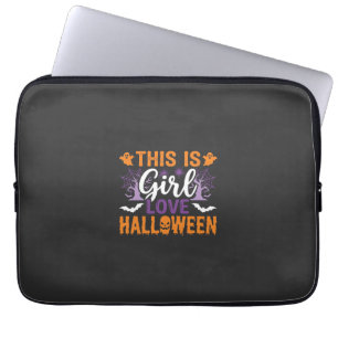 Mädchen Lieben Halloween-Geister-Design_1 Laptopschutzhülle