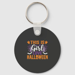 Mädchen Lieben Halloween-Geister-Design_1 Schlüsselanhänger