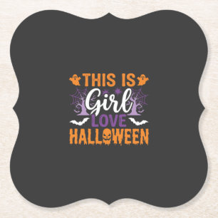 Mädchen Lieben Halloween-Geister-Design_1 Untersetzer