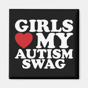 Mädchen lieben mein Autismus-Swag-Awareness-Herz Magnet