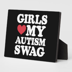 Mädchen lieben meinen Autismus-Swag lustige Aufklä Fotoplatte