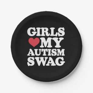 Mädchen lieben meinen Autismus-Swag lustige Aufklä Pappteller