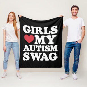 Mädchen lieben meinen Autismus-Swag lustige Bekann Fleecedecke