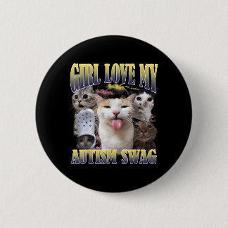 Mädchen lieben meinen Autismus-Swag lustiges Katze Button
