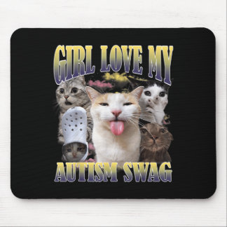 Mädchen lieben meinen Autismus-Swag lustiges Katze Mousepad
