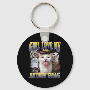 Mädchen lieben meinen Autismus-Swag lustiges Katze Schlüsselanhänger