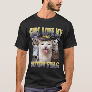 Mädchen lieben meinen Autismus-Swag lustiges Katze T-Shirt