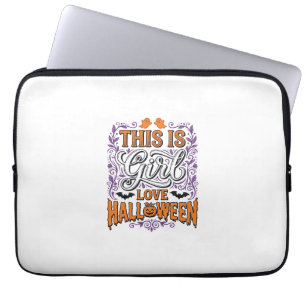 Mädchen Liebt Halloween Vintage Süßer Gruseliger S Laptopschutzhülle