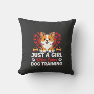 Mädchen liebt Hundetraining Corgi Kissen