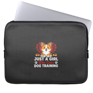 Mädchen liebt Hundetraining Corgi Laptopschutzhülle