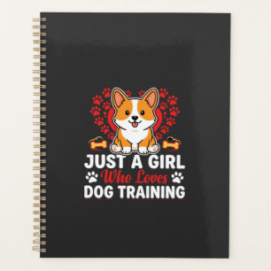 Mädchen liebt Hundetraining Corgi Planer