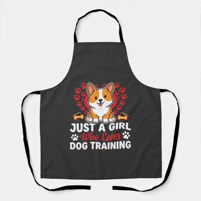 Mädchen liebt Hundetraining Corgi Schürze (Vorderseite)