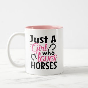Mädchen liebt Western-Cowgirl-Pferd Zweifarbige Tasse