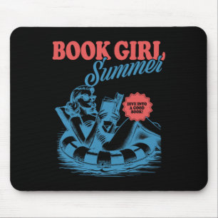 Mädchen liest Buch Sommer Lustiger Strandurlaub fü Mousepad
