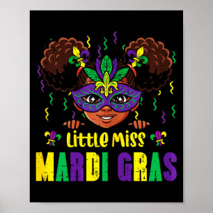 Mädchen Little Miss Mardi Gras Schwarz Poster