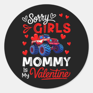 Mädchen Lustiger Witz Mami ist mein Valentinsmonst Runder Aufkleber