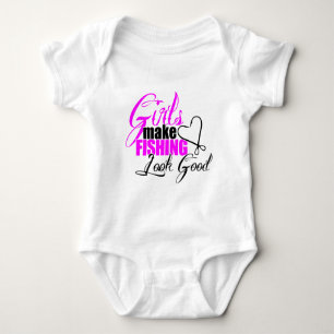 Mädchen machen das Angeln gut aussehen Baby Strampler
