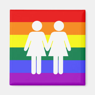 Mädchen + Mädchen-Regenbogen-Magnet Magnet