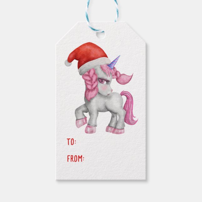 Mädchen Magical Unicorn Regenbogen Kinder Weihnach Geschenkanhänger (Vorderseite)