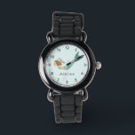 Mädchen Magische und Whimsikische Meerjungfrau Kin Armbanduhr<br><div class="desc">Diese niedliche und skurrile Kinderuhr besticht durch eine zauberhafte Meerjungfrau mit einem schlichten blauen Hintergrund. Die Armbanduhr kann mit Ihrem Mädchennamen personalisiert werden und hat klare Zahlen,  die perfekte Geschenkidee für alle Meerjungfrauen.</div>